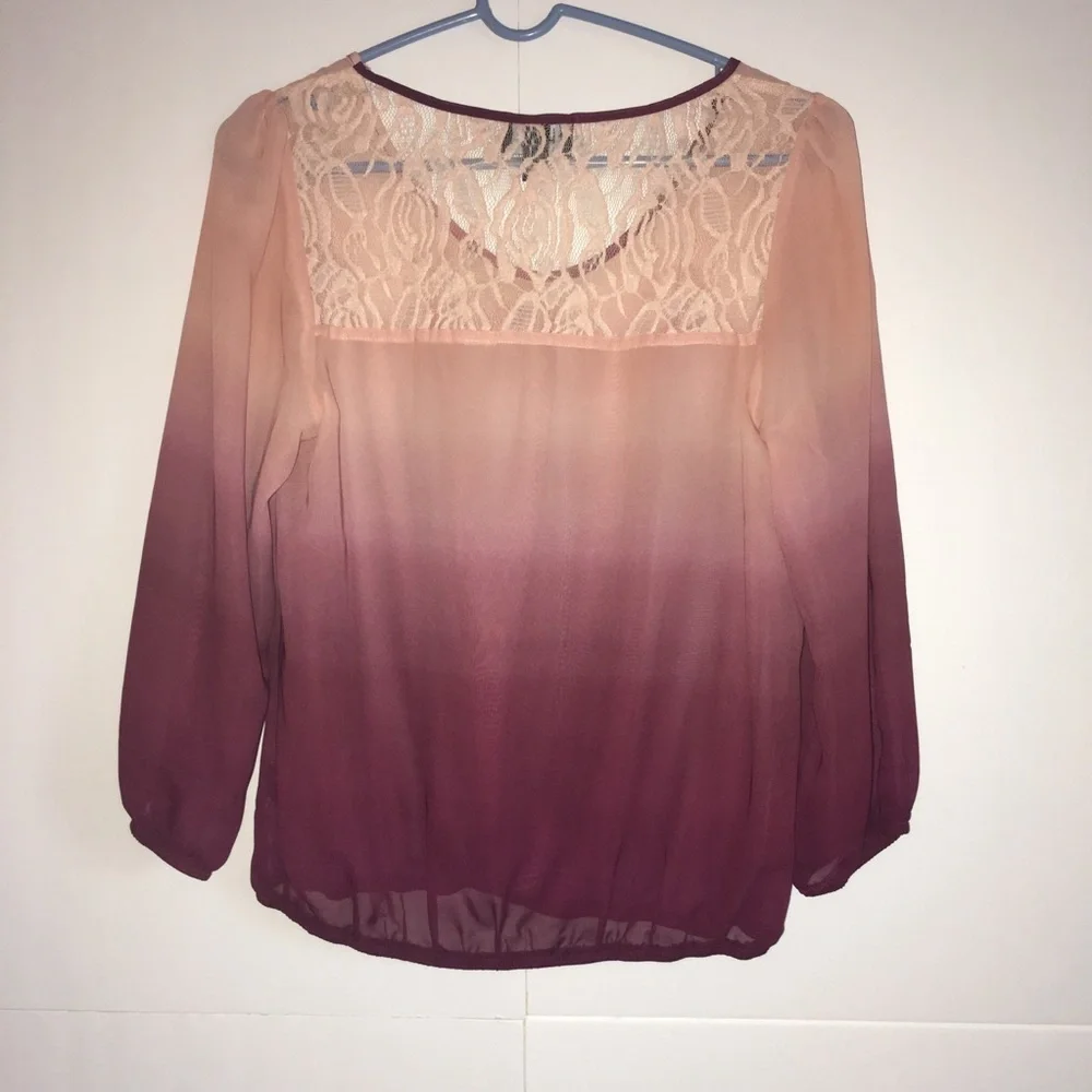 By & By Long Sleeve Ombré Top